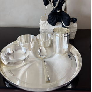 SILVER PLATED BHOG / DINNER SET''