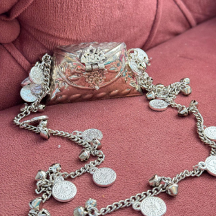 COIN PURSE WITH COIN HANGINGS''