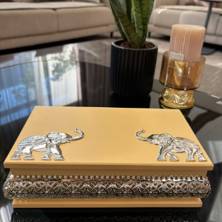 SS DRYFRUIT BOX WITH ELEPHANT''
