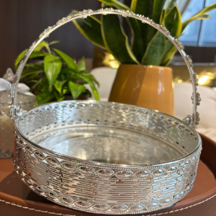 SS HANDLE FLOWER TRAY 7"''