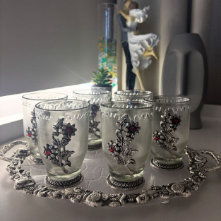 6 GLASS GLASS TRAY BOX''