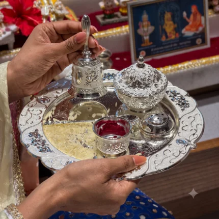 SS SMALL MINAKARI ARTHI THALI SET''