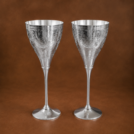 SILVET CHAMPAGENE GLASS IN BOX