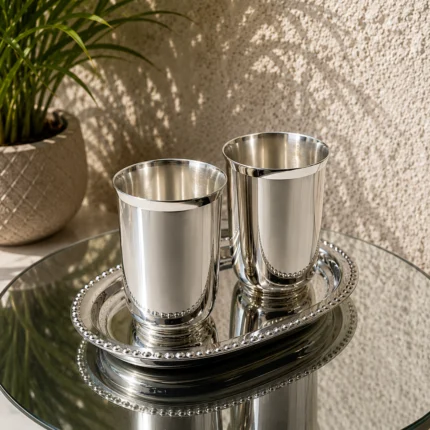 2PC GLASS TRAY SET''