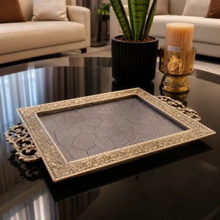 RECTANGLE FIBER OXIDISED TRAY''