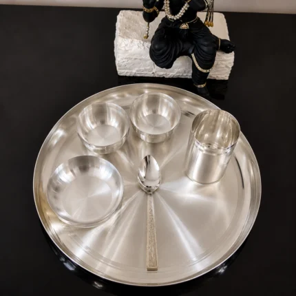 SILVER PLATED BHOG / DINNER SET''