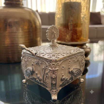 SS SUGAR POT SQUARE PEACOCK''